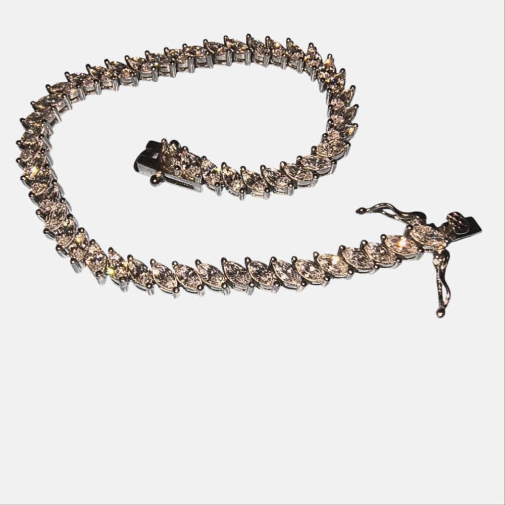 YGI Sterling Silver and Clear CZ Sparkle Tennis or Line Bracelet